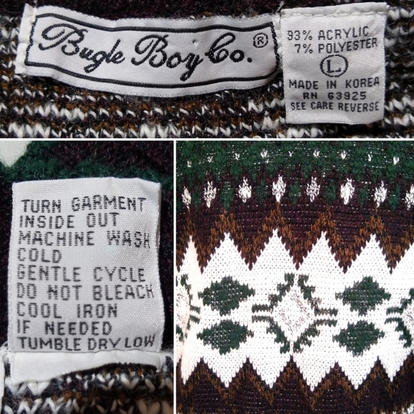 Bugle Boy Co. Vintage Geometric Southwest Sweater - Picture 7 of 8